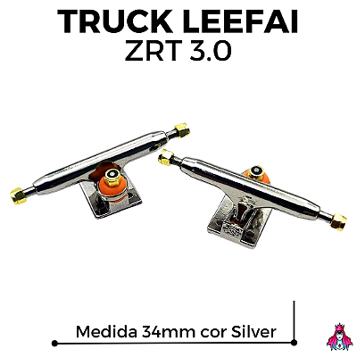 Par de Trucks Completos marca *Leefai* modelo *ZRT 3.0* 34mm cor ''Silver'' (Cromado) (Réplicas dos BRT's 3.0)