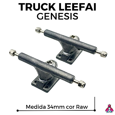 Par de Trucks Completos marca *Leefai* modelo ''Genesis'' medida 34mm cor ''Raw''