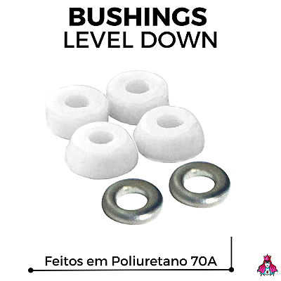 Bushings marca *Custom* modelo ''Level Down'' Poliuretano 70A cor White (Réplicas dos Level Up Bushings)