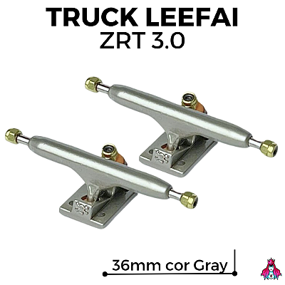 Par de Trucks Completos marca *Leefai* modelo *ZRT 3.0* 36mm cor ''Gray'' (Réplicas dos BRT's 3.0)