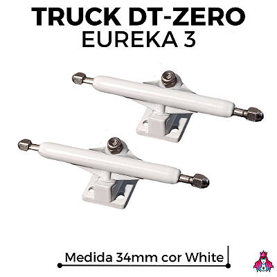 Par de Trucks Completos marca *DT-Zero* modelo ''Eureka 3'' Originais 34mm cor ''White''