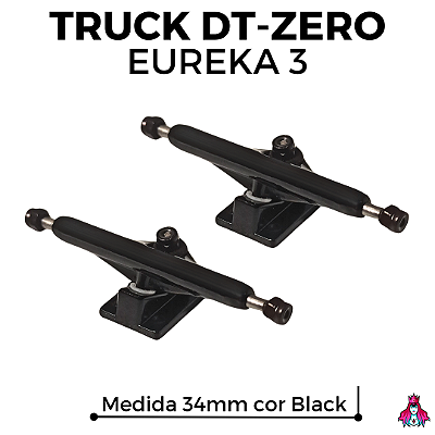 Par de Trucks Completos marca *DT-Zero* modelo ''Eureka 3'' Originais 34mm cor ''Black''