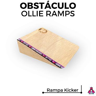 Obstáculo *Ramp Kicker* marca *Ollie Fingerboards* edição Collab *Custom*