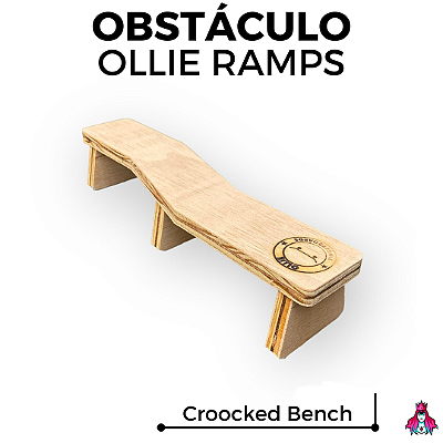 Obstáculo *Croocked Bench* marca *Ollie Fingerboards* edição Collab *Custom*