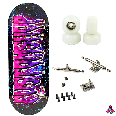 Fingerboard Premium Completo 34mm - Deck Custom + Trucks PRO 3.0 + Rodas CNC' V2 Street + Tape Alien Stardust II