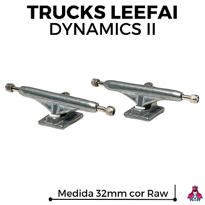 Par de Trucks Completos marca Leefai modelo Dynamics II (Réplica) *32mm* cor ''Raw''