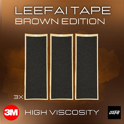 3x Pack Tape Leefai versão ''Brown Edition'' Alta viscosidade com adesivo 3M (38x110mm)