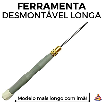 Ferramenta Leefai Desmontável Longa (17cm) com Imã cor Cinza