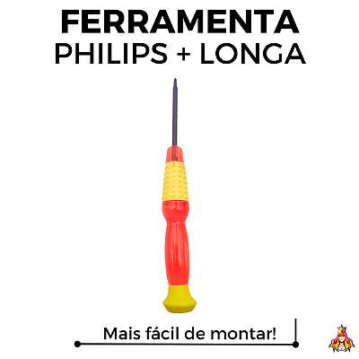 Ferramenta Fingerboard Philips Longa Laranja