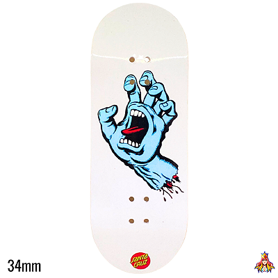 Deck Custom Premium 34mm - “Santa Cruz Hand“ - com Tape Alien