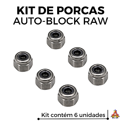 Kit 6 Porcas Custom Auto Block - Raw Edition