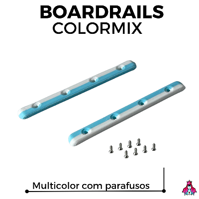 Kit de Boardrails Custom ColorMix Plastic com Parafusos cor Azul e Branco