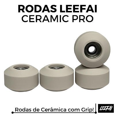 Rodas Leefai "Ceramic PRO" Soft 65D (7.8x4.8mm) cor Off-White
