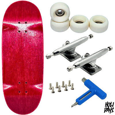 Fingerboard Premium Holidays Red 34mm - Trucks Leefai G4 - Rodas Urethane PRO 65D
