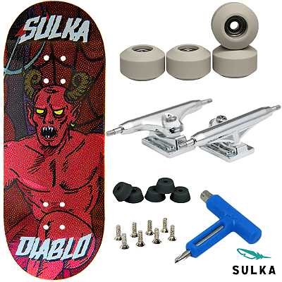 Fingerboard Importado Sulka Diablo 34mm - Dynamics Originais - Rodas "Ceramic PRO" com Grip