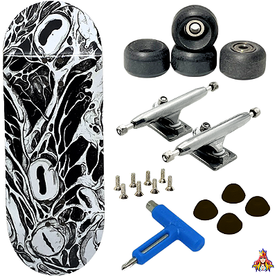 Fingerboard Premium Custom 34mm - Eyes - Trucks Leefai G4 - Rodas Urethane PRO 65D