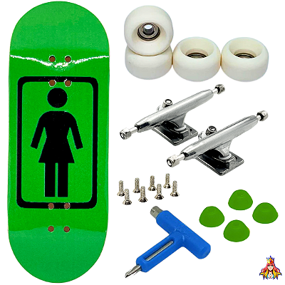 Fingerboard Premium Custom 34mm - Girl - Trucks Leefai G4 - Rodas Urethane PRO 65D