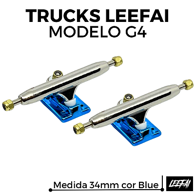 Trucks Leefai G4 34mm cor Silver & Blue (Nova Geração V3 Leefai)