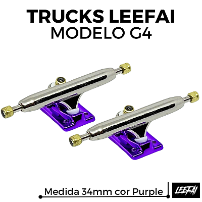 Trucks Leefai G4 34mm cor Silver & Purple (Nova Geração V3 Leefai)