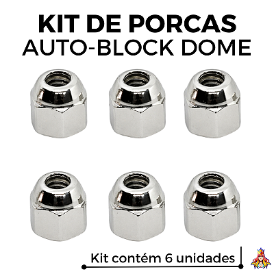 Kit 6 Porcas MirthFeed Auto Block - Dome Edition cor Silver