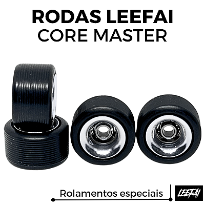 Rodas Leefai Core Master cor Black & Silver (Special Open Bearings)