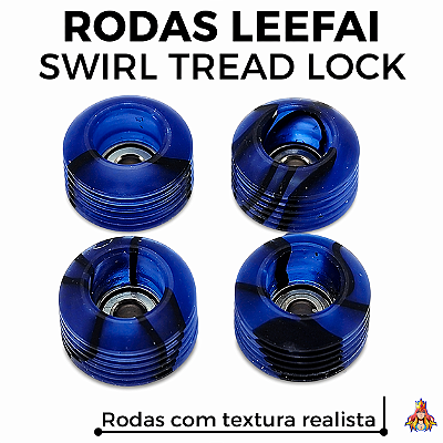 Kit de Rodas Leefai Swirl modelo "TreadLock" 80D cor Dark Blue
