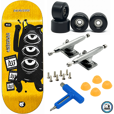 Fingerboard Premium WoW 34mm - Trucks G4 - Rodas Uretano 64D com Grip