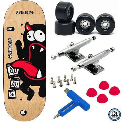 Fingerboard Premium WoW 34mm - Trucks G4 - Rodas Uretano 64D com Grip