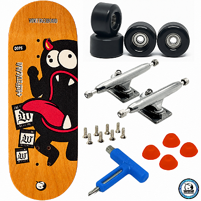 Fingerboard Premium WoW 34mm - Trucks G4 - Rodas Uretano 64D com Grip