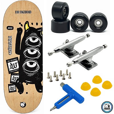 Fingerboard Premium WoW 34mm - Trucks G4 - Rodas Uretano 64D com Grip