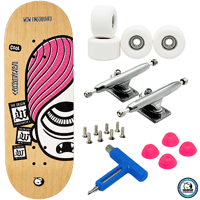 Fingerboard Premium WoW 34mm - Trucks G4 - Rodas Uretano 64D com Grip