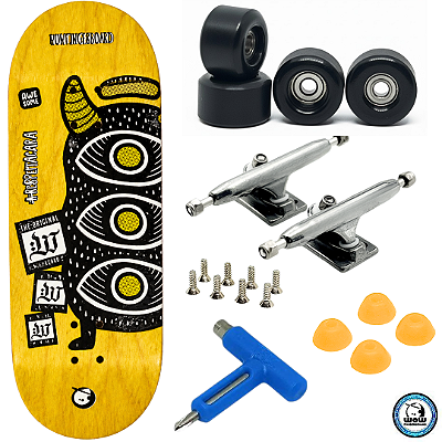 Fingerboard Premium WoW 34mm - Trucks G4 - Rodas Uretano 64D com Grip