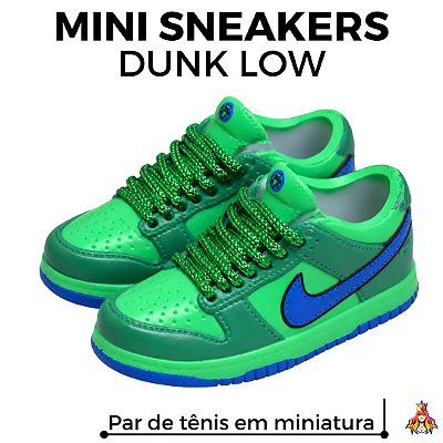 Miniatura Sneakers Tênis Dunk Low - Green Goblin