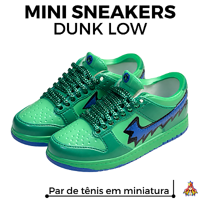 Miniatura Sneakers Tênis Dunk Low - Green Goblin