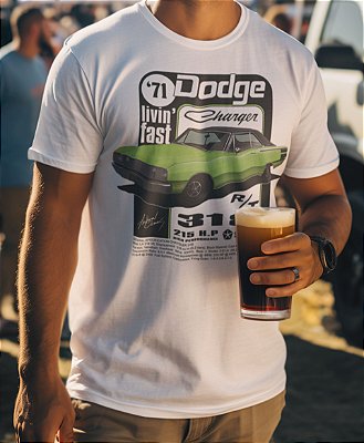 Camiseta Dodge Charger '71 (Verde Tropical)