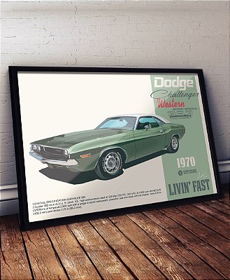 Quadro/Poster Dodge Challenger Western Sport Special 70