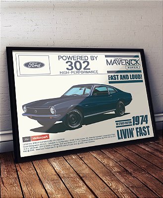 Quadro/Poster Ford Maverick Super Custom 74