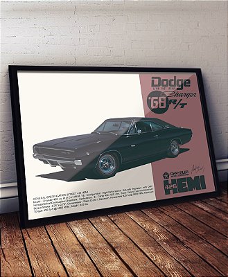 Quadro/Poster Dodge Charger '68