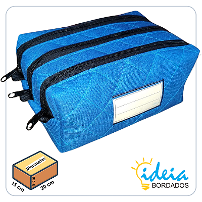 Estojo Grande - Lona Azul