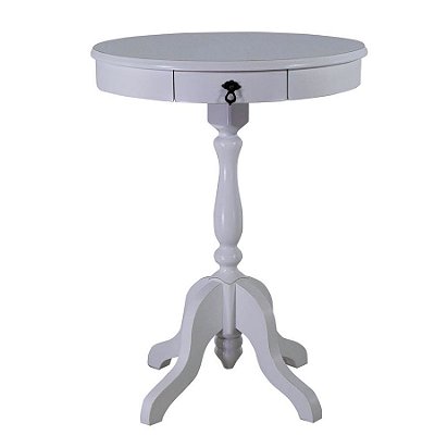 Mesa de Apoio Inglesa com Gaveta - Branca - Alto Padrão Móveis.