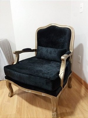 Poltrona King - Dourado/Preto - Alto Padrão Móveis.