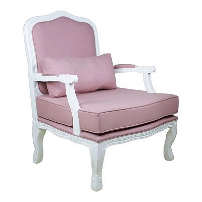 Poltrona King - Branca/Rosa - Alto Padrão Móveis.