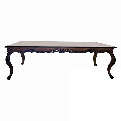 Mesa de Jantar Entalhada Country 2,00 x 1,00 - Imbuia - Alto Padrão Móveis.