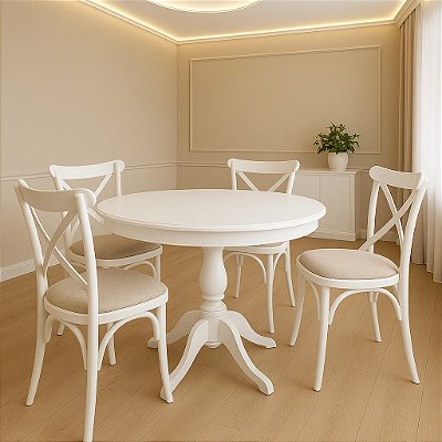 Sala de Jantar England - Branco - Alto Padrão Móveis.
