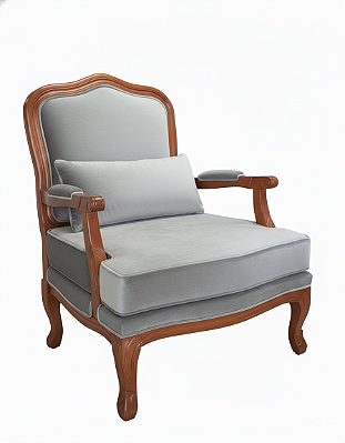 Poltrona King - Cinza/Pinhão - Alto Padrão Móveis.