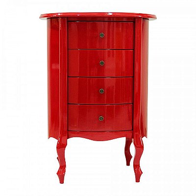 Barrica Oval Salvatore - Vermelha - Alto Padrão Móveis.