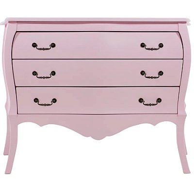 Cômoda Lyon Frente Abaulada - Rosa - Alto Padrão Móveis.