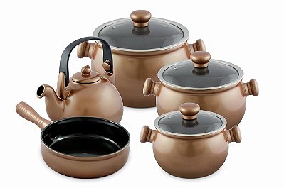 Conjunto de Panelas Colonial 5 Pcs Ceraflame - Cobre
