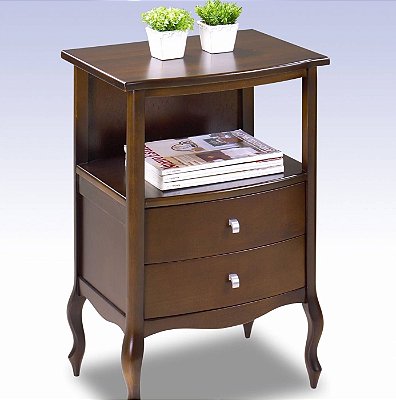 Mesa de Apoio London 2 Gavetas - Imbuia - Alto Padrão Móveis.