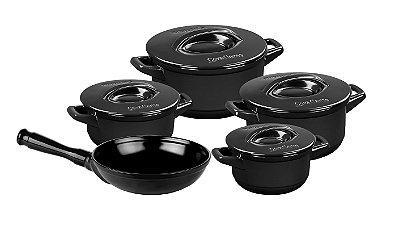 Conjunto Caçarola Duo+ Smart - 05 Peças - Preto - Ceraflame.
